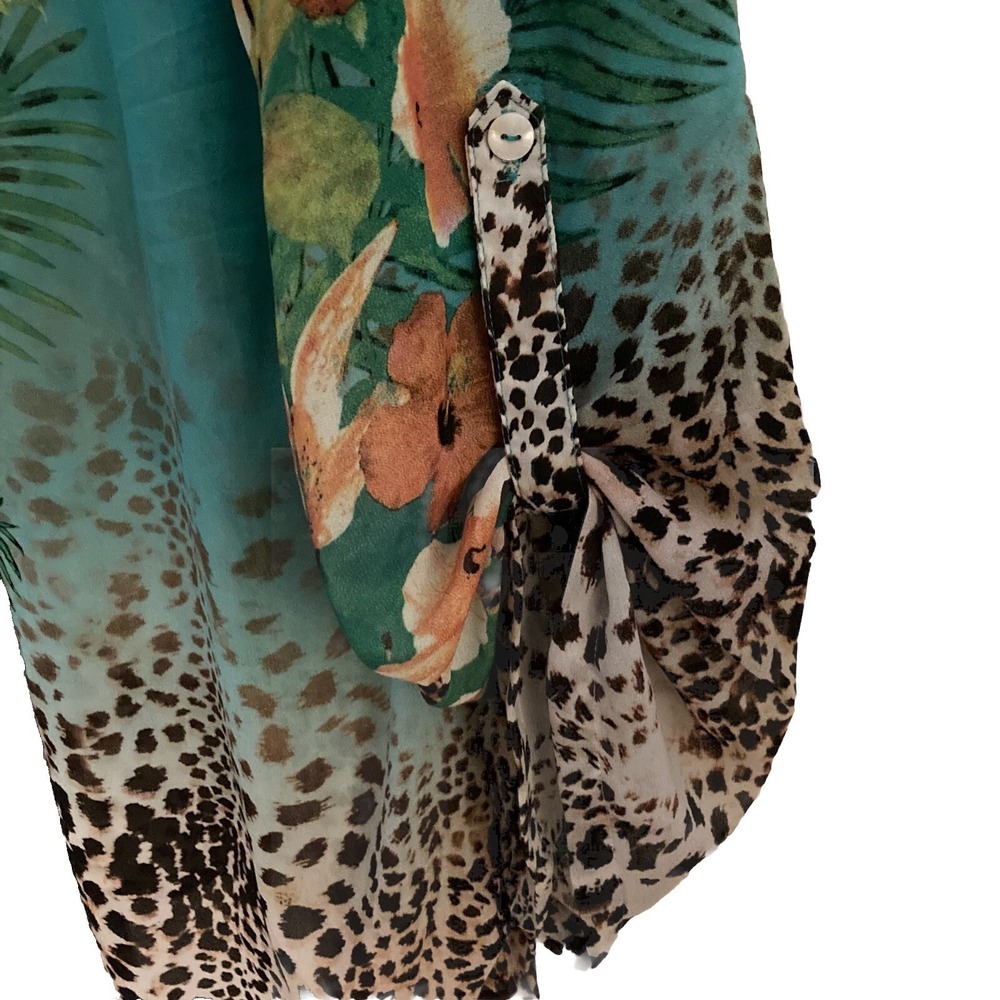 Soft Surroundings Sheer Floral Tunic Top Womens XL Beach Bathing Suit Cover Up - Picture 6 of 13